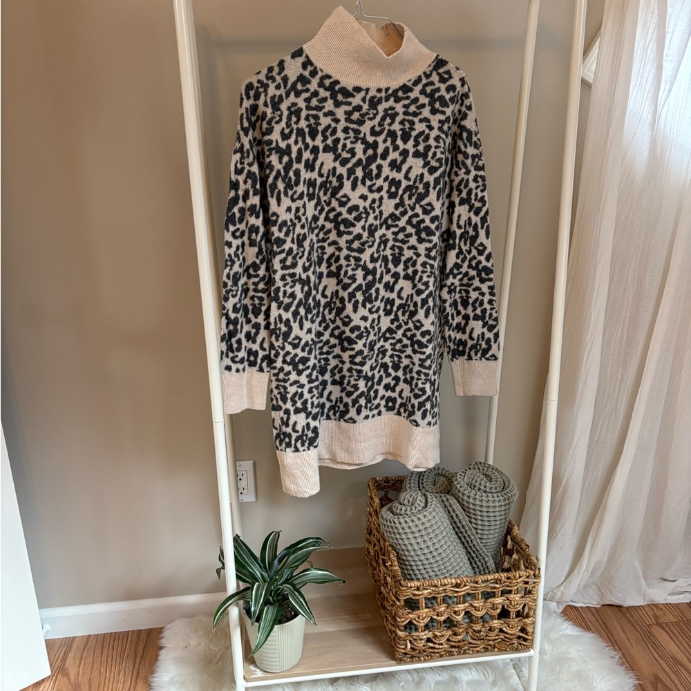 Loft Animal Print Sweater Dress